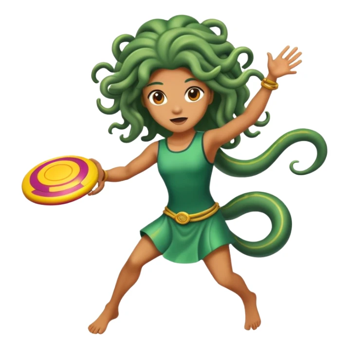 medusa launching a frisbee sticker