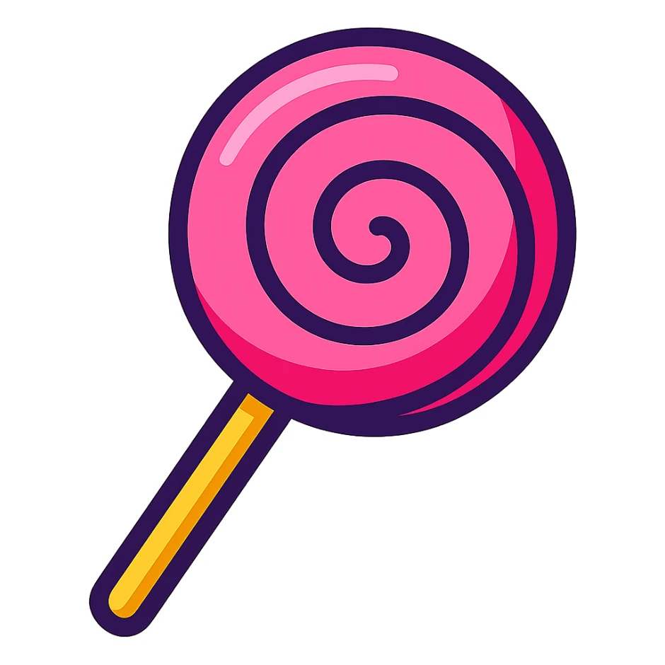 pink lollipop, vibrant toon style sticker