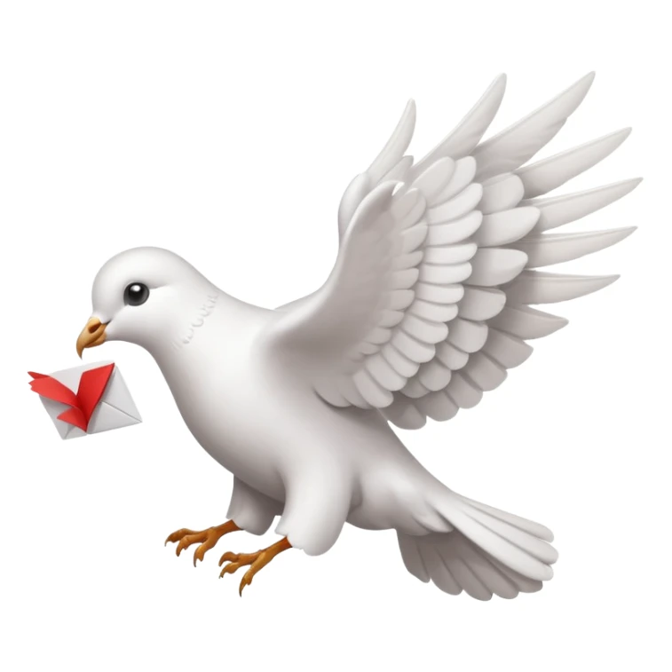 a dove flies with a letter in its paws sticker