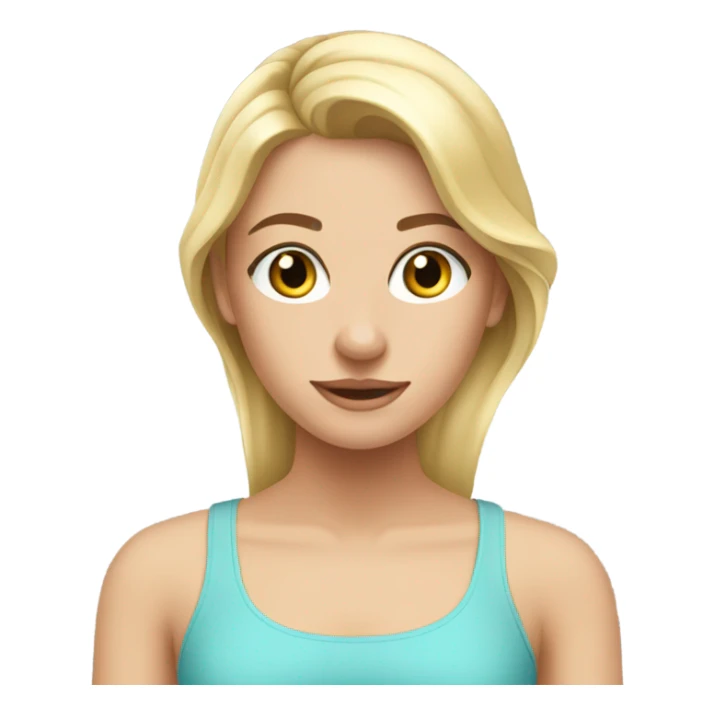 A pretty blonde teen girl doing Pilates sticker