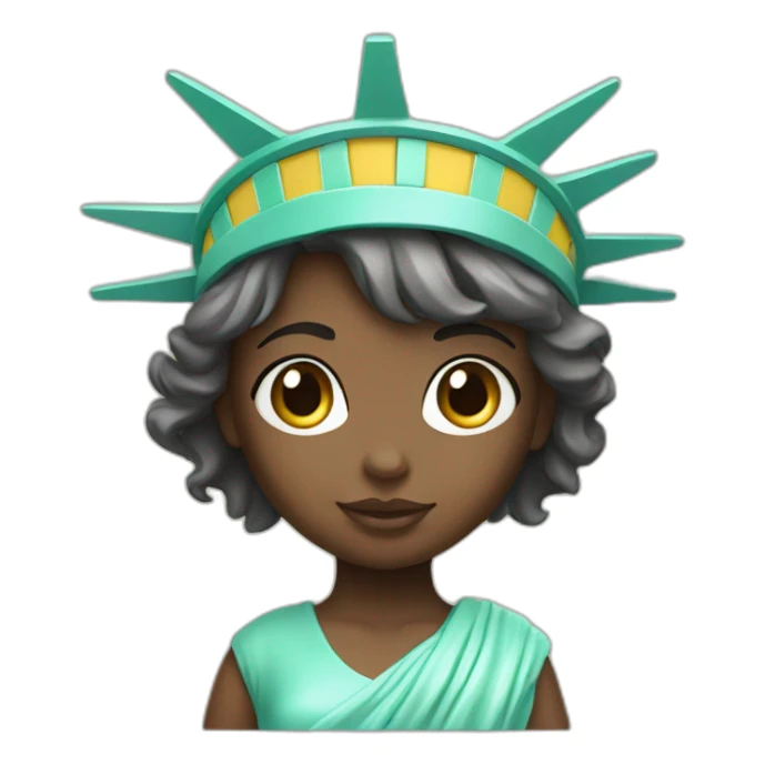 cute girl statue of liberty sticker