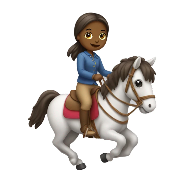 Girl riding a hobby horse sticker