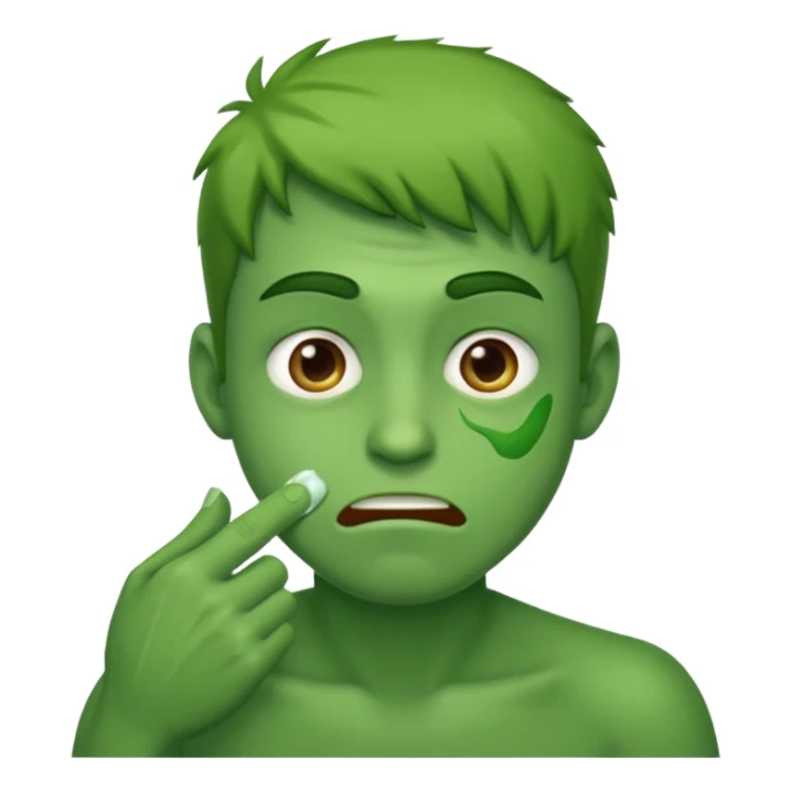 Guy all green tries not to vomit sticker