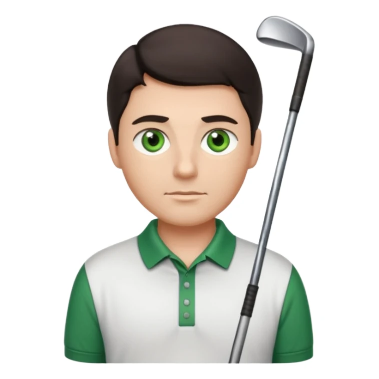 Love my golfer dark hair green eyes male sticker