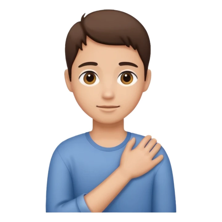 A Hand on placed on another persons shoulder zoomed in but you only see the one person and the hand on the shoulder which is coming from behind them like holding their shoulder  sticker