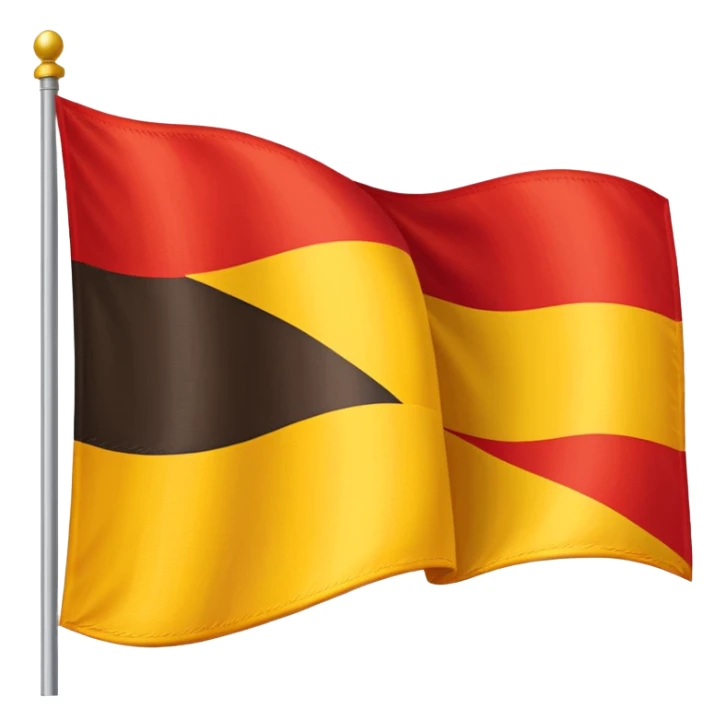 Red, white, and golden yellow horizontally sequenced tricolour flag sticker