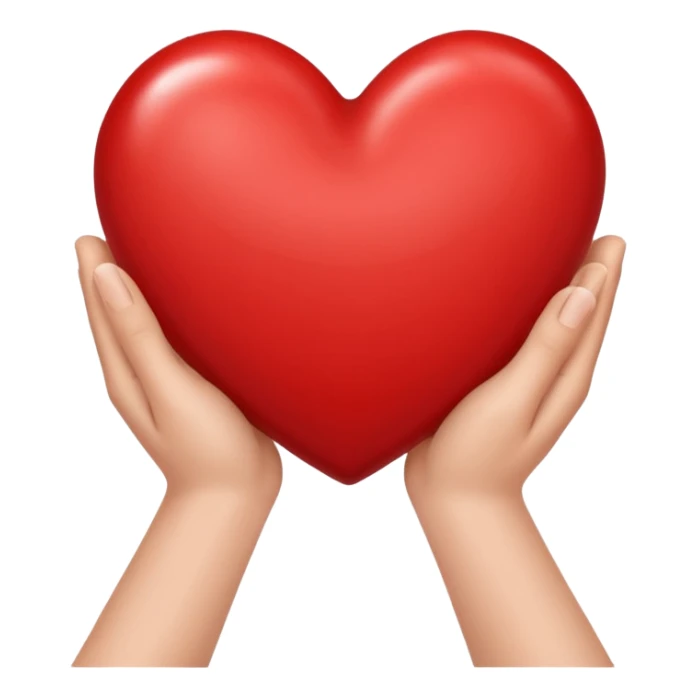 emoji of red heart with giving hands sticker