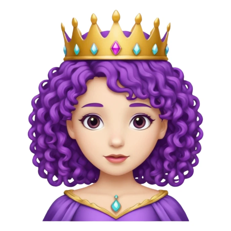 princess with purple curly hair sticker