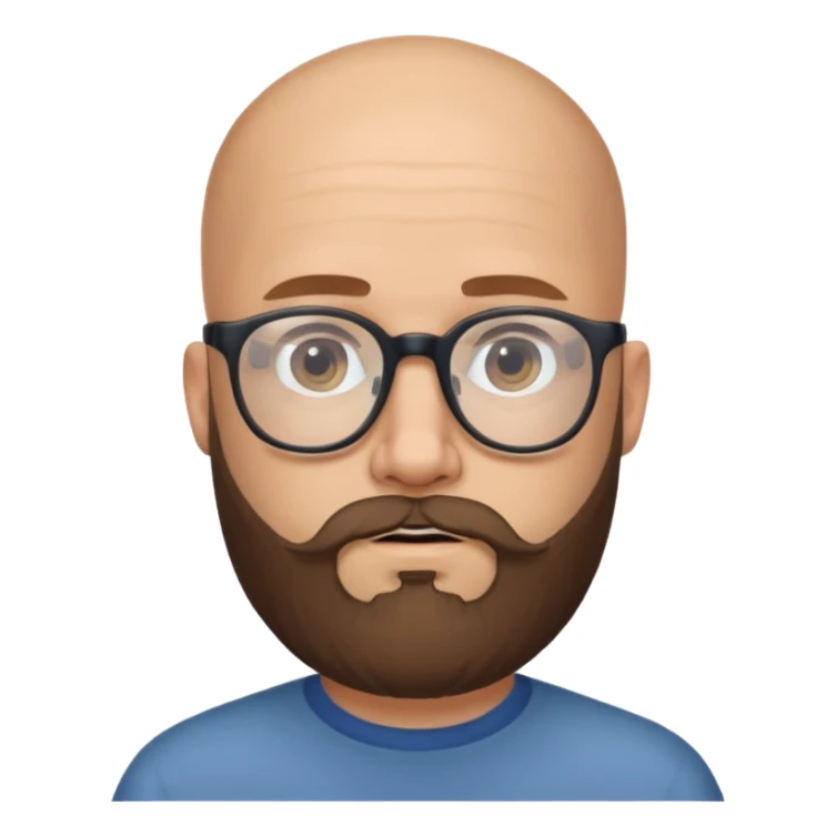 Homme chauve barbe et lunettes  sticker