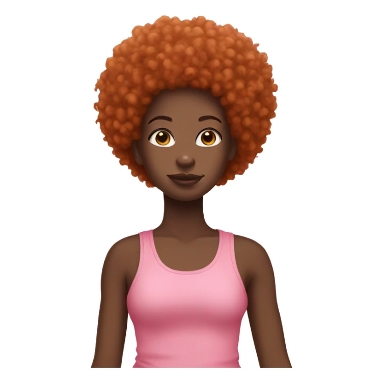 Black girl with ginger Afro in pink tank top sticker