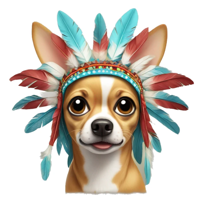 Chihuahua native headdress surprised  sticker