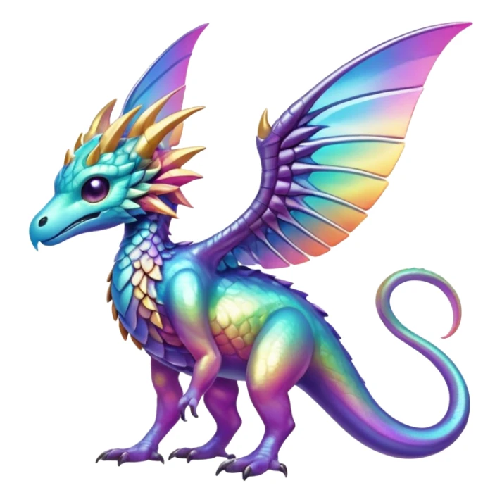 Epic divine legendary complex detailed iridescent gradients aesthetic-Fakémon-creature-scenery sticker