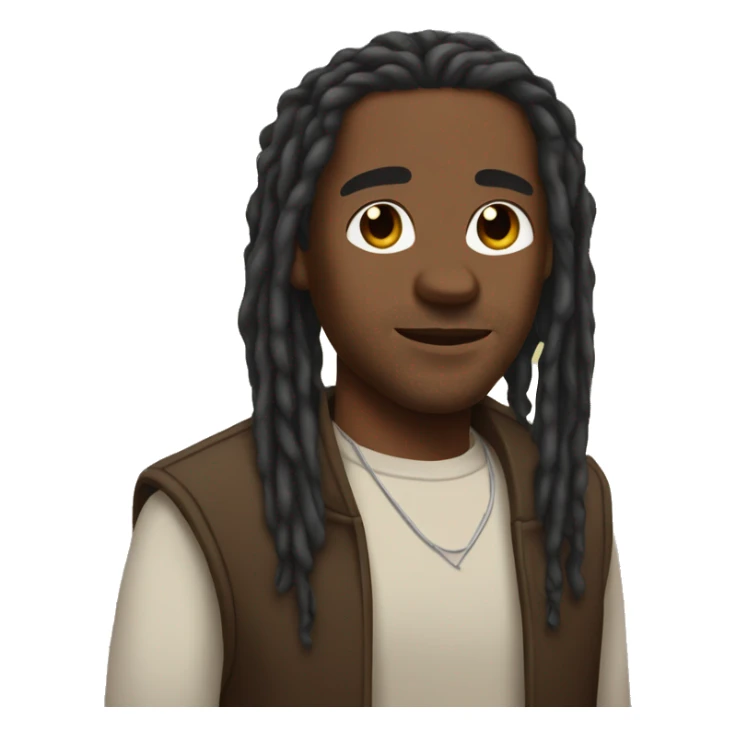 man with dark tan skin and dreadlocs sticker