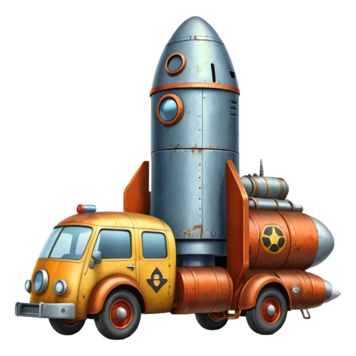 Heroic SuperBug Ron’s exterminator superminator antique rocket-powered tall robot moving van (motto: Bombing creepy bugs is fun) sticker