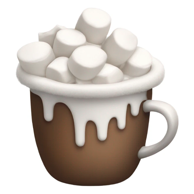 White cup of hot cocoa with marshmallows sticker