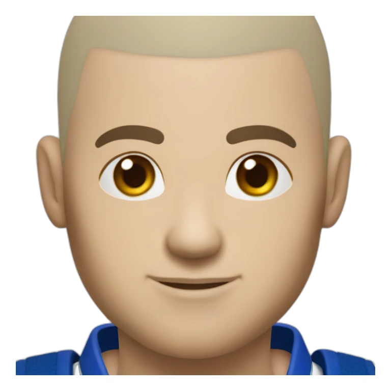 young man brazilian jiu jitsu shaved head white-belt sticker