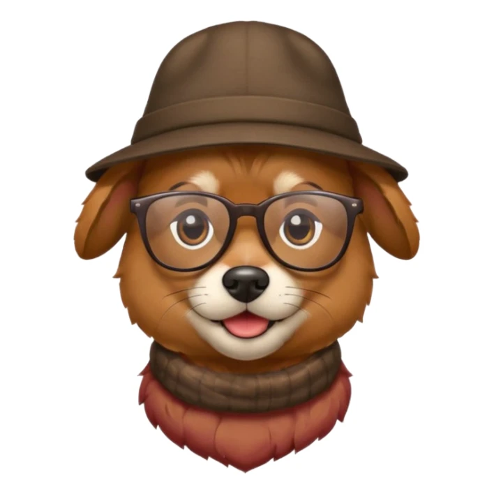 dog wearing a hat and glassess sticker