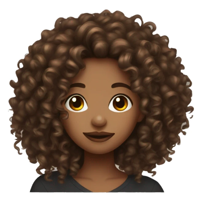 brown curly hair girl with septum piercing  sticker