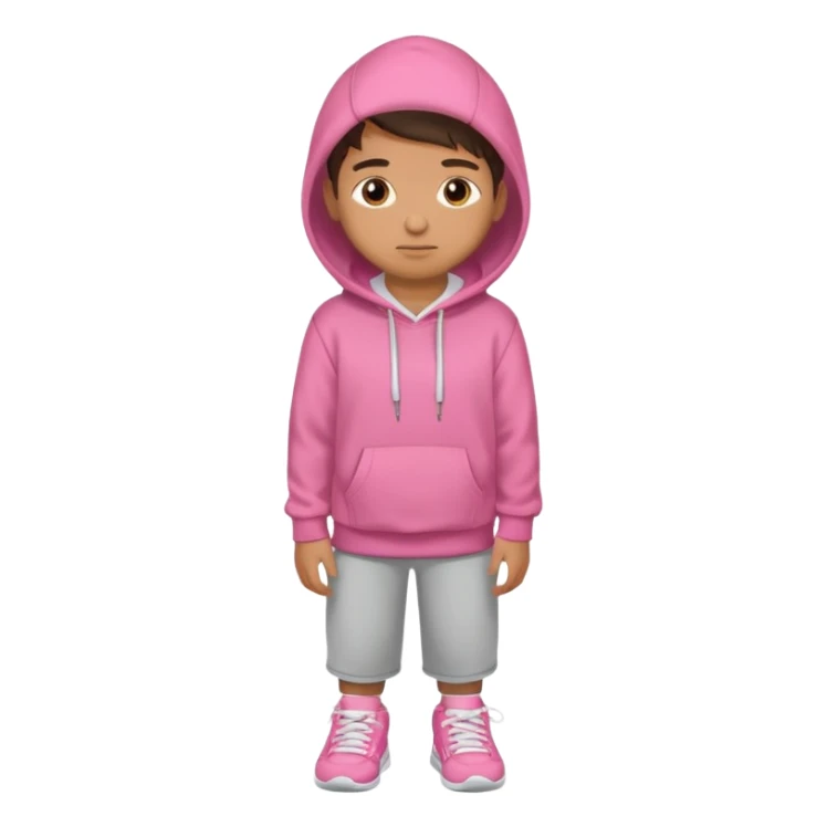 Kid Boy in pink hoodie and sneakers sticker