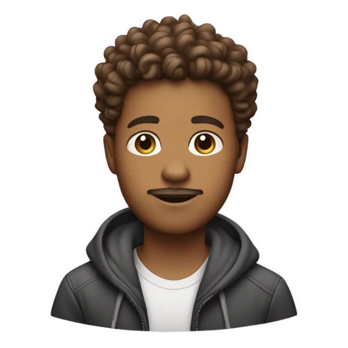brown boy with curly hair taper fade and goatee  sticker