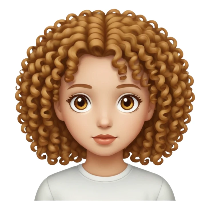 curly hair with hazel eyes girl with light skin white sticker