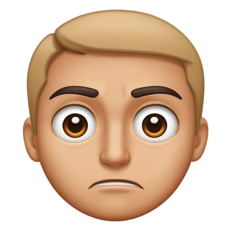 disgusted face eyebrows up but mixed with a straight face sticker