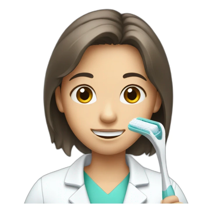 dentist girl with a toothbrush in his hand sticker