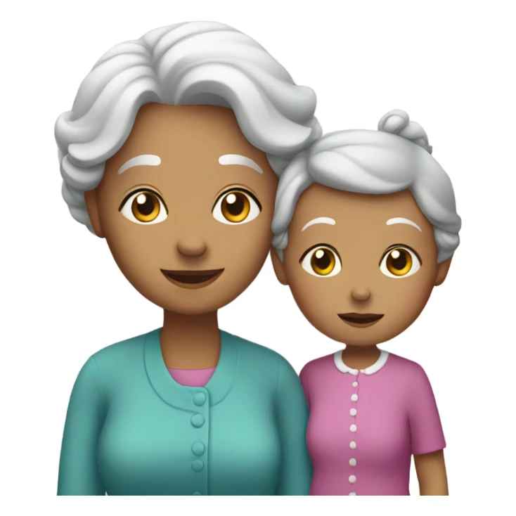 Grandma and granddaughter together  sticker