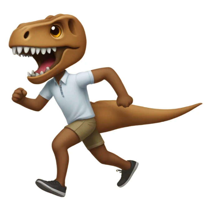Kevin heart running from a trex sticker
