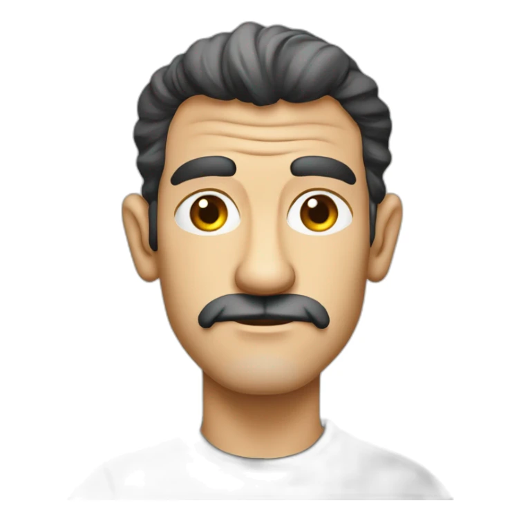 thin face antonio banderas cartoon wearing shirt sticker