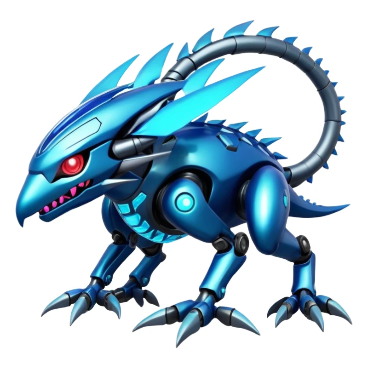  exotic futuristic modern cyber-Fakémon-Digimon-Vernid-creature sticker