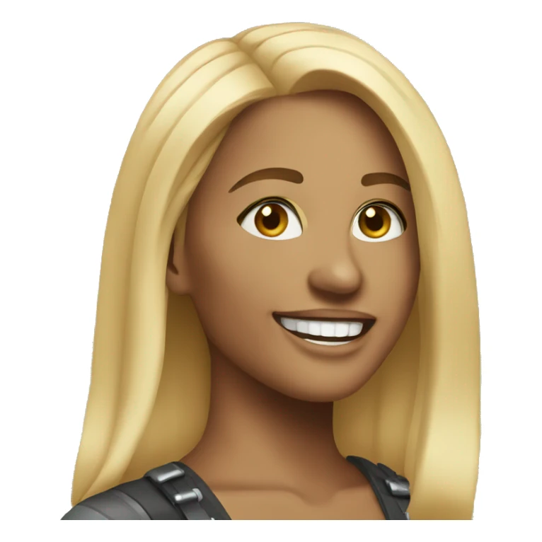 smiling blonde with earrings outdoors sticker