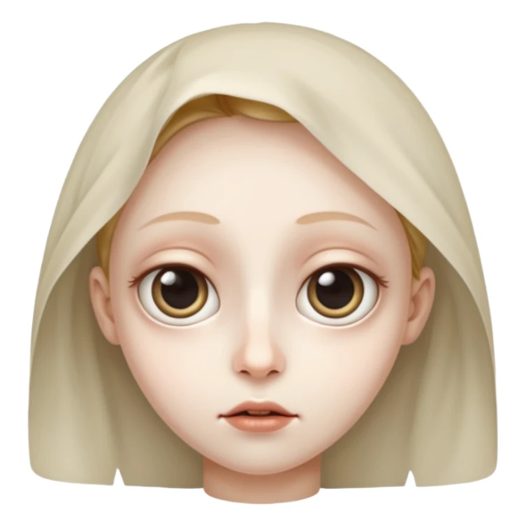 a transparent face, mysterious, big eyes, small mouth, no nose  sticker
