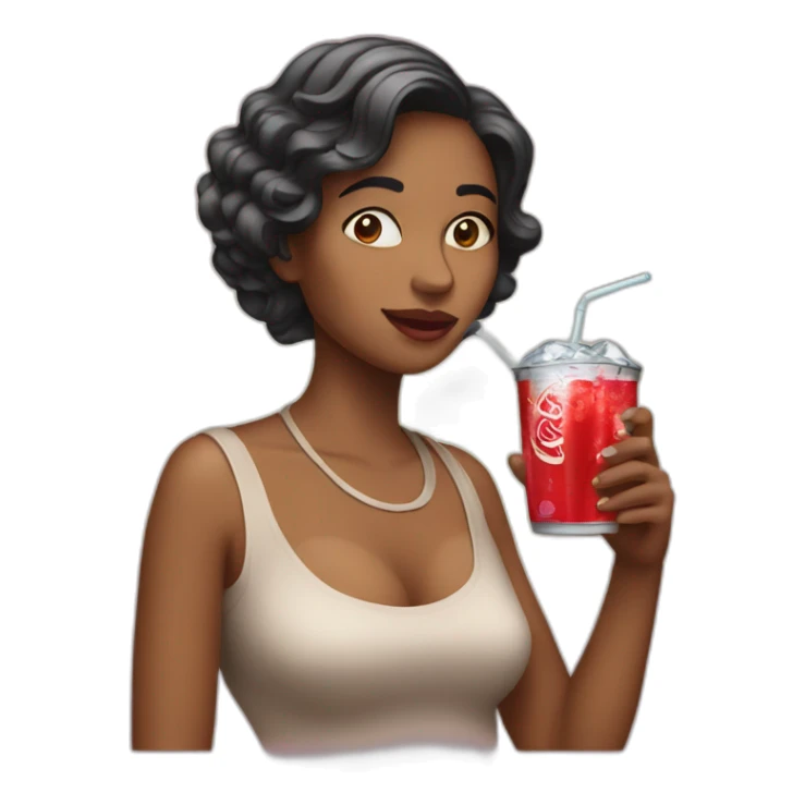 Woman who drink a soda sticker