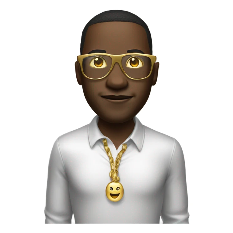 3d realistic full body yung man gold glasses  sticker