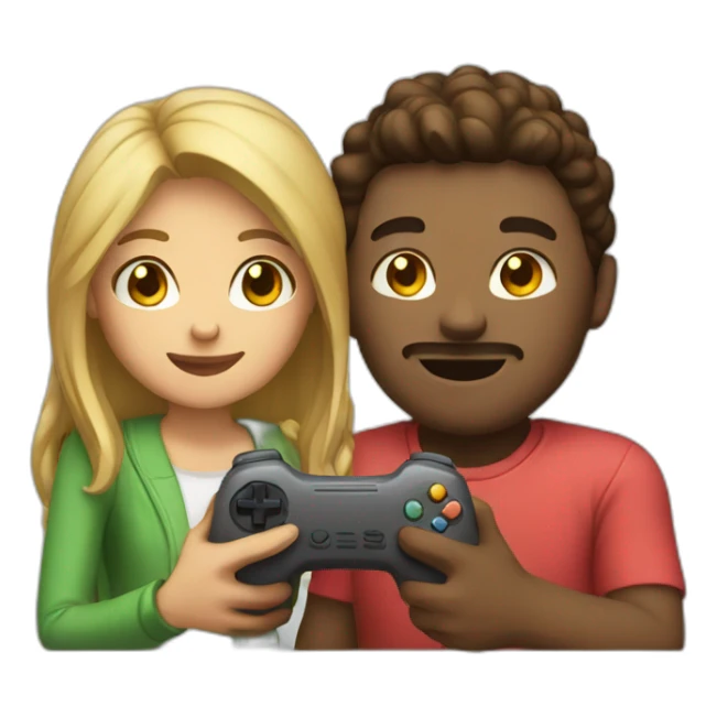 couple playing video game together sticker