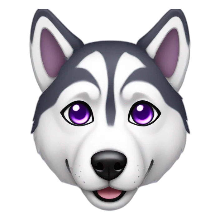 husky dog with purple eyes sticker