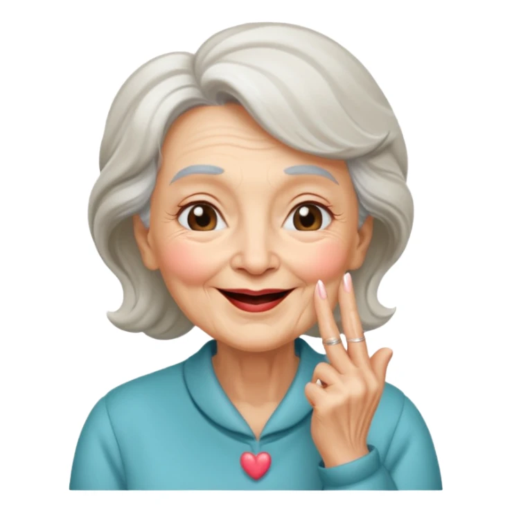 old woman blowing a kiss 😘 sticker
