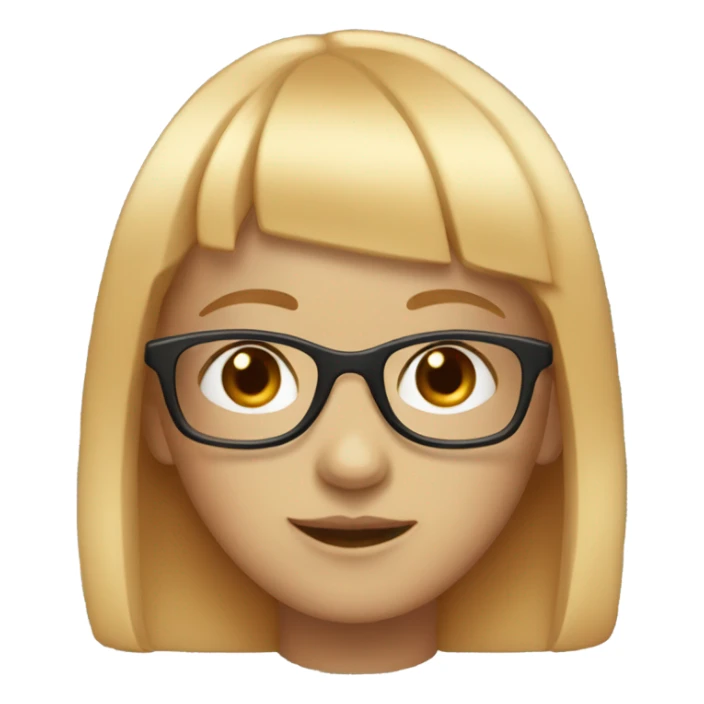 A girl with white bangs, medium-length red hair, and glasses. sticker