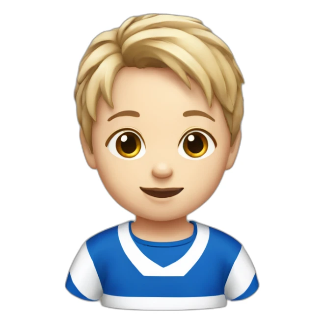 Rugby toddler blue and white shirt sticker