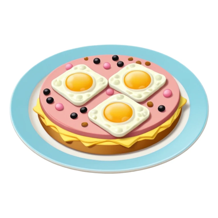Toki Doki kawaii SPAM and eggs plate sticker