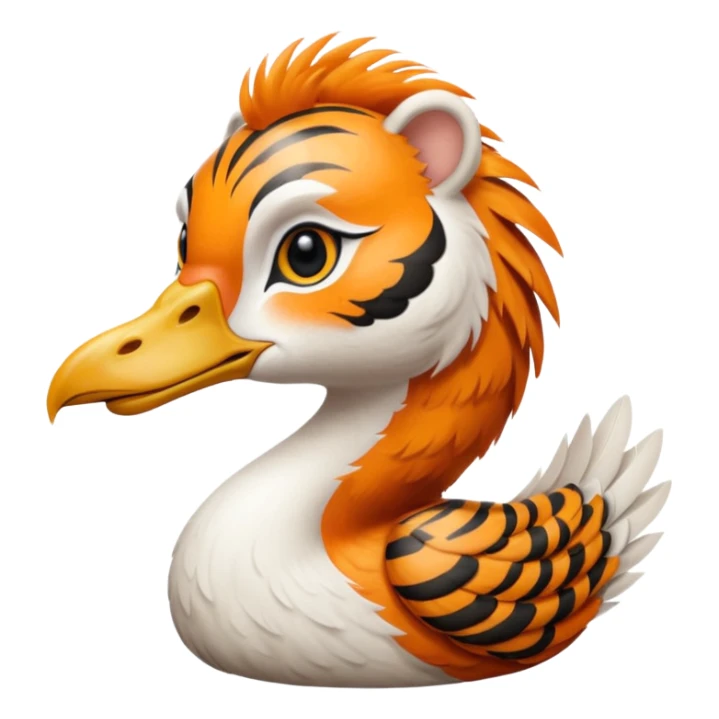 A fusion of a goose and a tiger sticker