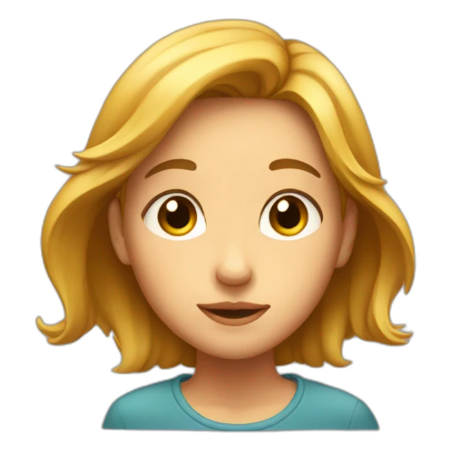 Girl's full head glancing and looking up sticker