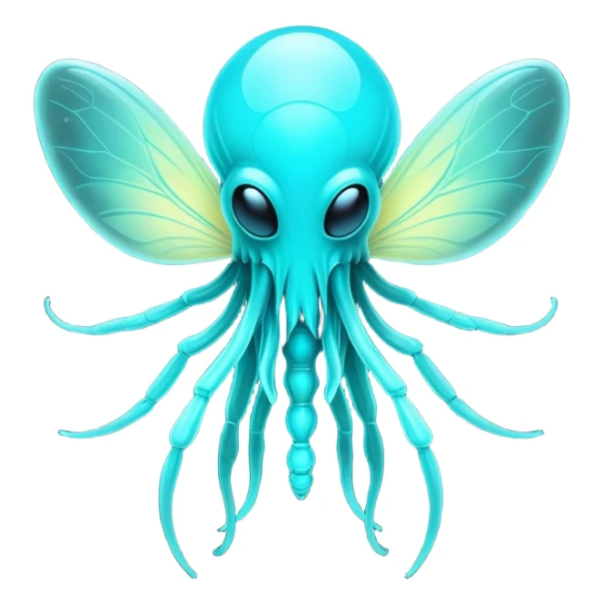  Strange Nebula Creature with glowing cyan antennae sticker