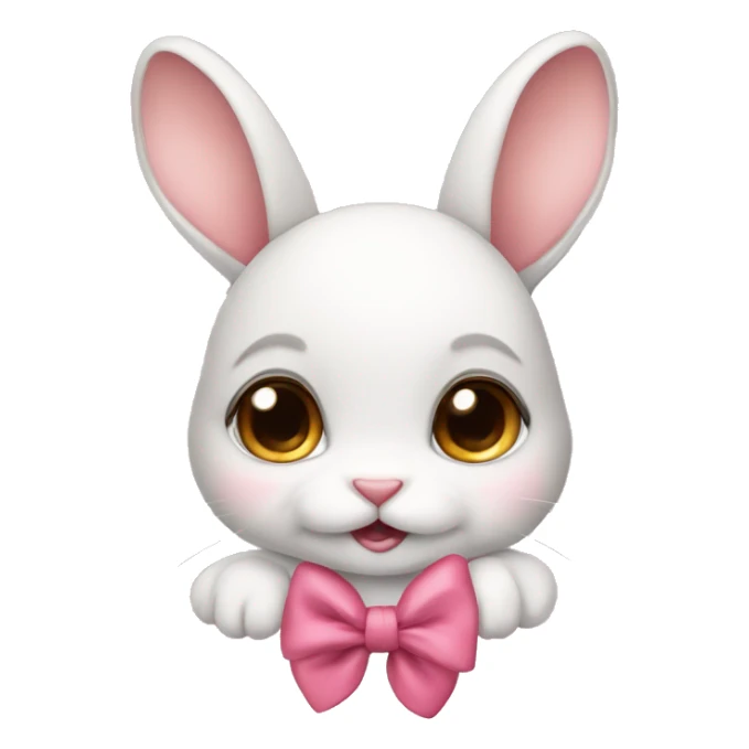 Baby bunny with coquette bow on ear sticker