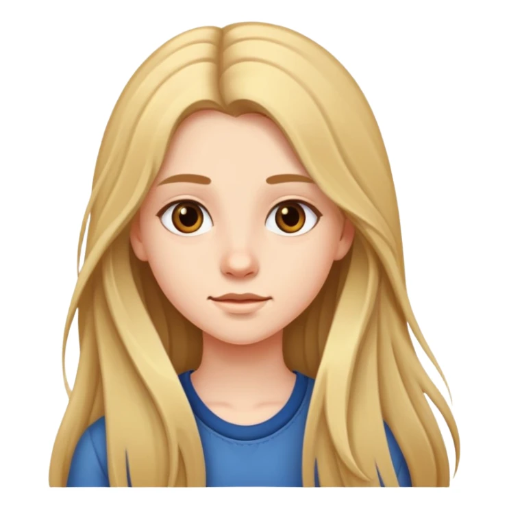 teenage girl with long hair sticker