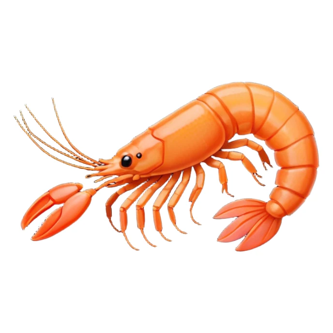 a shrimp in pixel art with "Envie de crevette" written below sticker