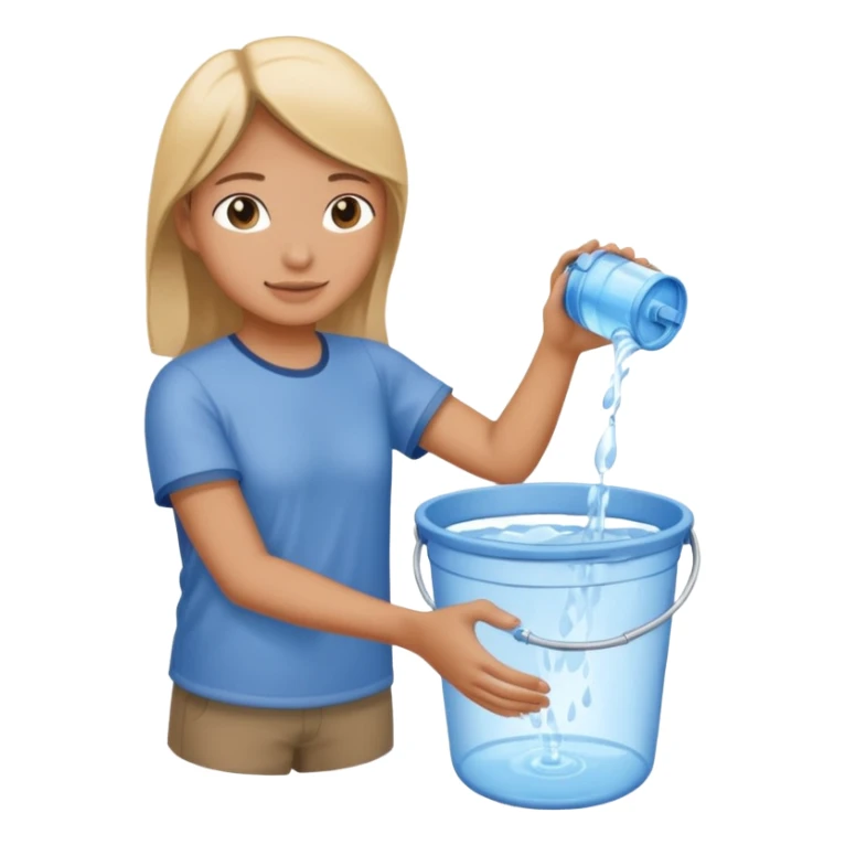 emptying a bucket of water sticker