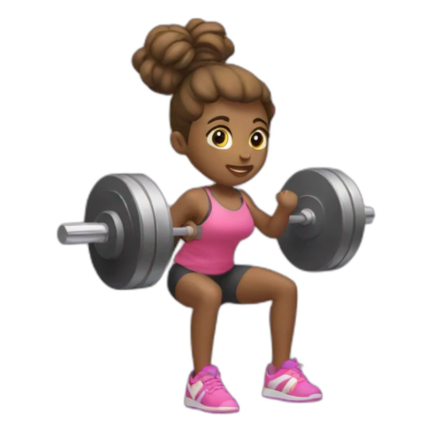 Girl who is doing weight lifting sticker