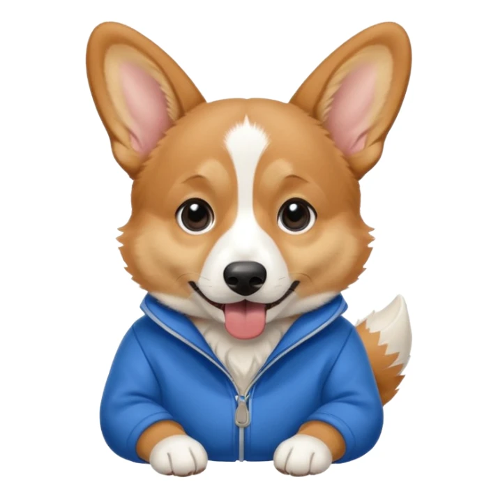 perrita caricatura gorgi gales comiendo con ropa celeste sticker